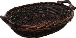 Broodmandje ovaal - bruin - 34 x 26 x 9 cm - mandje rotan/riet - broodmanden/serveermanden