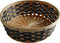 Broodmandje rond - gevlochten bamboe hout - D29 cm - zwart/naturel - broodmanden/fruitmanden