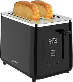 Broodrooster - Extra Breed voor Dik Brood - 6 Warmtestanden - Toaster 920W - Zwart - Safecourt Kitchen