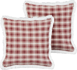 BROOKIES - Sierkussen set van 2 - Rood - 45 x 45 cm - Polyester