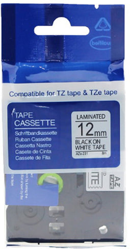 Brother - Brother Ril Bro.tapa Wit-zw 12mm-231 - 30 Dagen Niet Goed Geld Terug