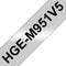 Brother HGe-M951V5 Labeltape Set van 5 stuks Tapekleur: Zilver (mat) Tekstkleur: Zwart 24 mm 8 m