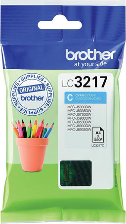 Brother inktcartridge, 550 pagina's, OEM LC-3217C, cyaan 5 stuks