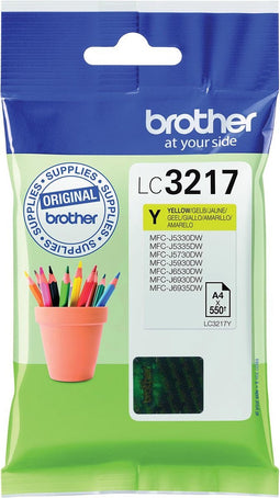Brother inktcartridge, 550 pagina's, OEM LC-3217Y, geel 5 stuks