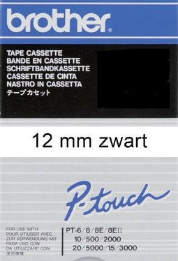 Brother - Labele brother p-touch tc-201 12mm zwart op wit | 20 stuks