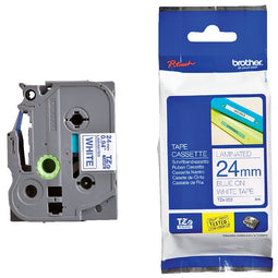 Brother - Labele brother p-touch tze-253 24mm blauw op wit | 25 stuks