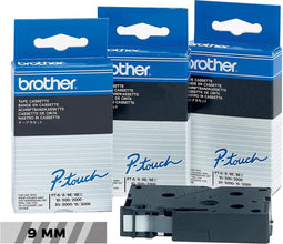 Brother TC-M91 9mm zwart op transparante tape labelprinter-tape