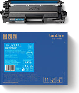 Brother toner, 12.000 pagina's, OEM TN-821XXLC, cyaan