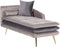 GONESSE - Chaise longue - Beige - Linkszijdig - Fluweel