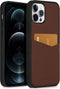Accezz iPhone 12 Pro / 12 - Back Cover - Premium Leather Card Slot - Bruin