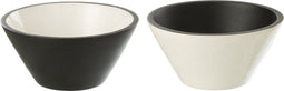 J-Line kom Vik - hout - zwart/wit - 2 stuks