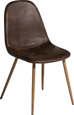 BRUCE - Eetkamerstoel - Donkerbruin - Kunstleer