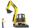 BRUDER Cat Mini Excavator with worker