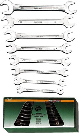 Brüder Mannesmann M 110-08DIN Dubbele steeksleutelset 8-delig Sleutelbreedte (metrisch) (alleen voor ADT) 6 - 22 mm