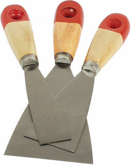 Bruder Mannesmann Plamuurmessen set 3-delig - 30 mm - 50 mm - 80 mm - staal - hout