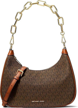 Bruine PVC Zip Pouchette Chain Schouder Crossbody Tas