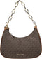 Bruine PVC Zip Pouchette Chain Schouder Crossbody Tas