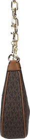 Bruine PVC Zip Pouchette Chain Schouder Crossbody Tas