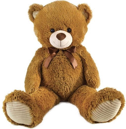 Bruine Teddybeer met Strik +/- 100 cm - PLANET PLUCH - Prachtige zachte pluche beer van 1 meter.