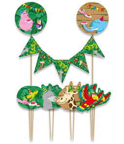 Bruna office - Cake decoratie jungle 9 stuks