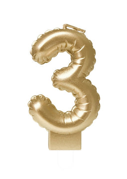 Bruna office - Foil balloon candle gold 3 | 4 stuks