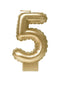 Bruna office - Foil balloon candle gold 5 | 4 stuks