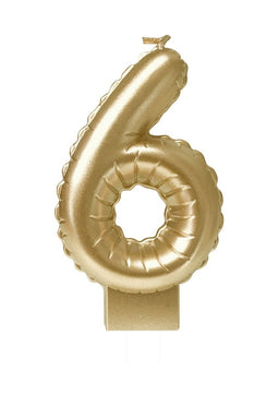 Bruna office - Foil balloon candle gold 6 | 4 stuks