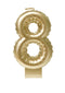 Bruna office - Foil balloon candle gold 8 | 4 stuks