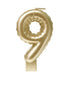 Bruna office - Foil balloon candle gold 9 | 4 stuks