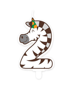 Bruna office - Jungle candle 2 zebra | 4 stuks