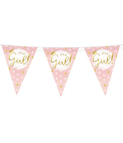 Bruna office - Party flags foil it's a girl! | 6 stuks