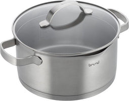 Brund Kookpan met Glazen Deksel 4L RVS