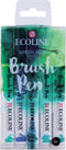 Brush Pen set Groenblauw | 5 kleuren