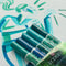 Brush Pen set Groenblauw | 5 kleuren