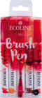 Brush Pen set Rood | 5 kleuren