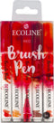 Brush Pen set Rood | 5 kleuren