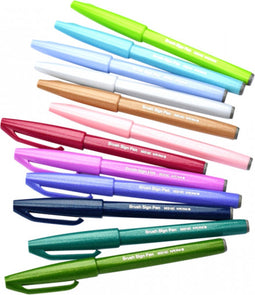Brushpen Pentel Sign SES15C etui à 12 pastelkleuren