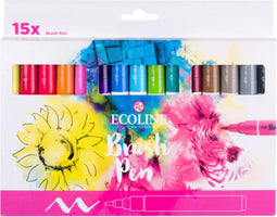 Brushpen talens ecoline set 15 kleuren | Set a 15 stuk | 3 stuks