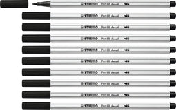 Brushstift STABILO Pen 568/46 zwart - 10 stuks