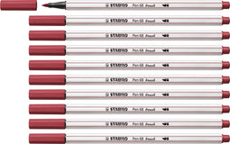 Brushstift STABILO Pen 568/50 donkerrood - 10 stuks