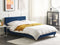 FITOU - Tweepersoonsbed - Donkerblauw - 140 x 200 cm - Fluweel