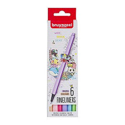 Bruynzeel - Fineliner bruynzeel set 6 pastelkleuren | 6 stuks