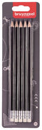 Bruynzeel - Potlood bruynzeel teens hb gumtip blister à 5 stuks