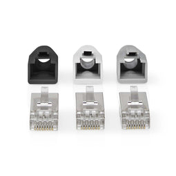 Nedis RJ45-Connector - RJ45 Pass Through - Stevig/Gesnoerd FTP CAT6 - Recht - Verguld - 10 Stuks - PVC - Grijs / Wit / Zwart - Doos