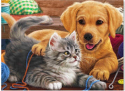 Rubye® Diamond Painting - Volwassenen en Kinderen - Kitten en Puppy - 40x30cm