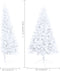 vidaXL - Kunstkerstboom - met - verlichting - en - kerstballen - half - 120 - cm - wit
