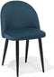 VISALIA - Eetkamerstoel - Blauw - Fluweel
