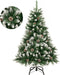 Kunstkerstboom met sneeuweffect en dennenappels - 120 cm