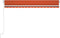 vidaXL - Luifel - handmatig - uittrekbaar - met - LED - 400x300 - cm - oranje - en - bruin