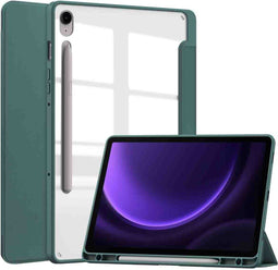 imoshion Tablet Hoes - Geschikt voor Samsung Galaxy Tab S9 11.0 inch FE / Galaxy Tab S10 FE / Galaxy Tab S9 11.0 inch - Trifold Hardcase Bookcase - Groen